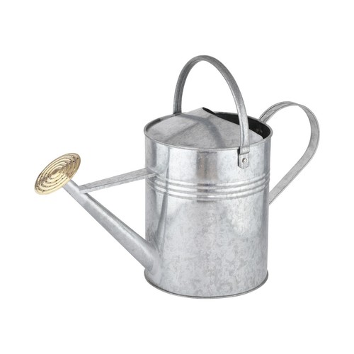 Galvanised metal watering can - galvanised,