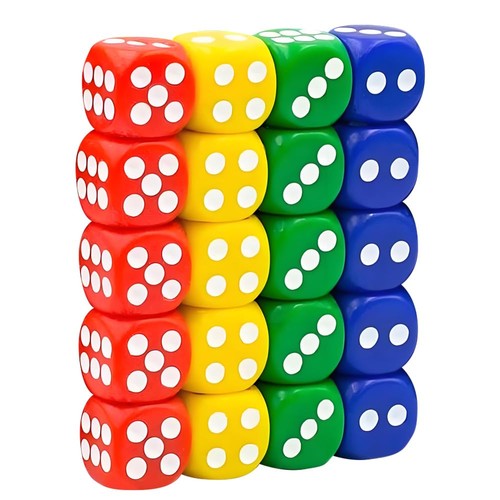 Pack multi color dice - d6,