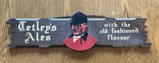 TETLEY’S ALES wooden sign ready to hang - beer bitter wood man cave bar pub