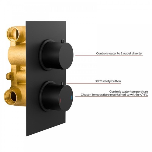 Matt black mixer shower - mixer, valve