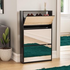 Mirrored 3-Drawer Shoe Cabinet