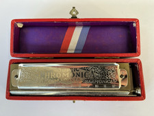 Pre War M Hohner Super Chromonica Chromatic Harmonica In The Key Of G Boxed