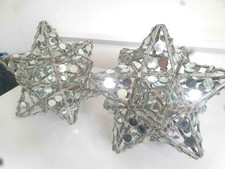 Pair of Beautiful, Contemporary & Stylish 12 Pointed Star Mirror Lampshades