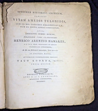 'Specimen Historico-Criticum, Exhibens Vitam Amedis Tulonidis' (in Latin) 1825