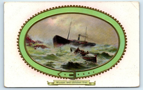 Postcard lifeboat women - lifeboat, &