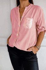 Ladies Long Rolled Sleeve