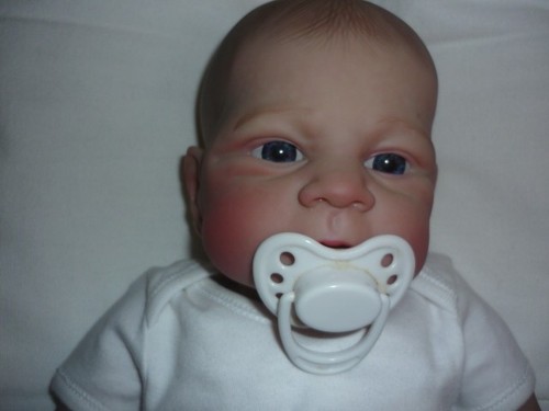Reborn baby doll painted hair - painted,