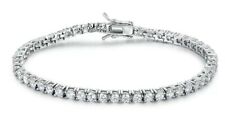 White Gold Finish Round Cut DG Created Diamond Tennis Bracelet Gift Box Included