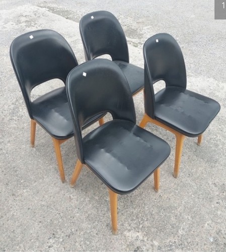 Four mid century - teak, vinyl