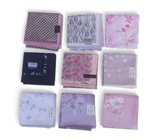 Lot 9 Vtg Cotton Handkerchiefs