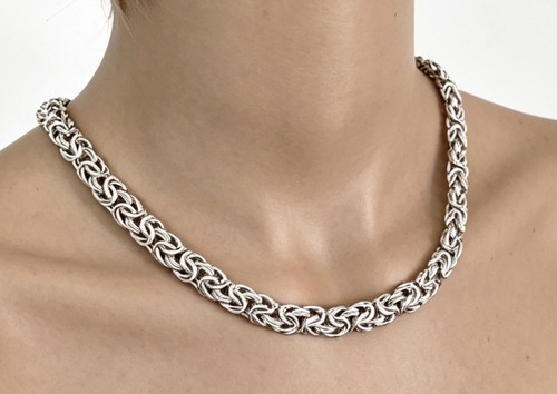 925 silver flat byzantine - silver,