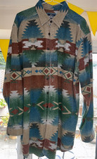 Woolrich Aztec Chamois / Brushed Cotton Shirt. XL. Green, Blue, Beige & Brown