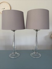 Pair Of Glass Bedside Lamps