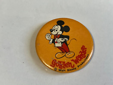 VINTAGE GOLDEN WONDER MICKEY MOUSE PIN BADGE 