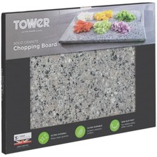 Large Granite Chopping Board Speckled Stone Worktop Saver Kitchen Top - Grey