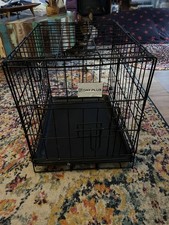 Dog Crate/Cage with Removable Tray Durable Foldable Dog Cage with Double Doors