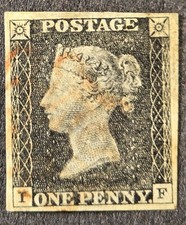GB QV One Penny Black