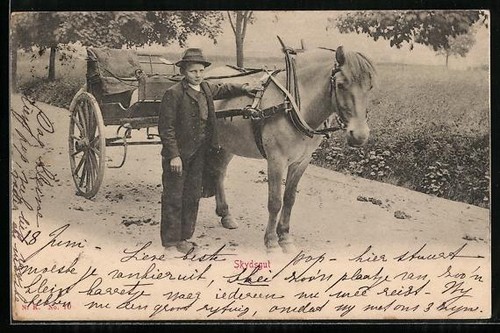 Postcard skydsgut boy with - skydsgut,,