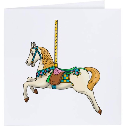 Carousel horse greeting - greeting, /