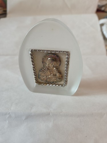 Religious silver plated icon - silver,