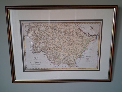 Framed 19th century map - framed,