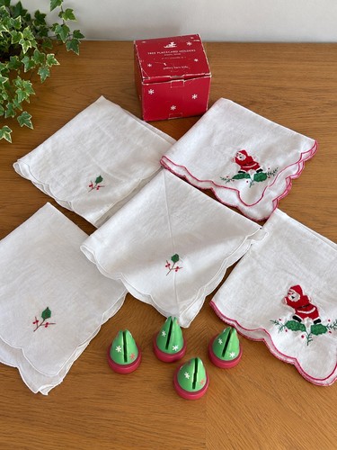 Vintage christmas napkins - christmas,