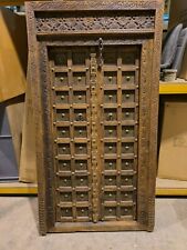 Reclaimed Antique Indian Rustic Solid Wooden Doors Hand Carved With Frame