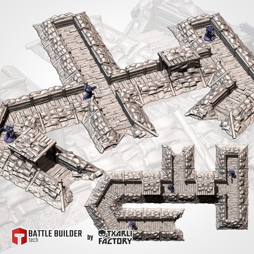 Modular trench terrain 28mm - trench,