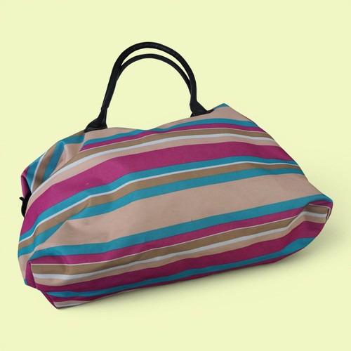 Striped canvas tote bag - tote,