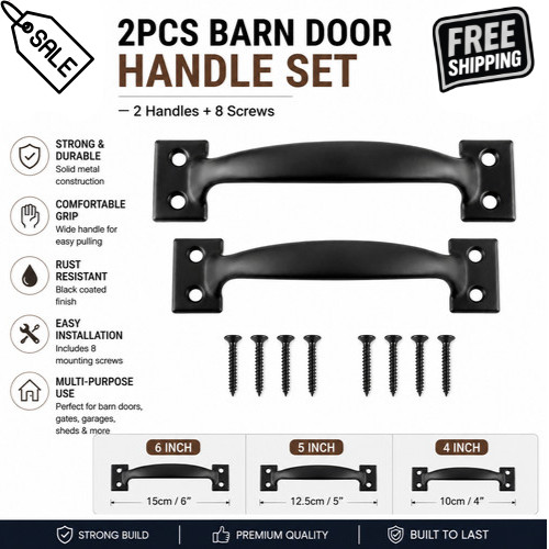 2pcs door handle 8pcs - door, screws