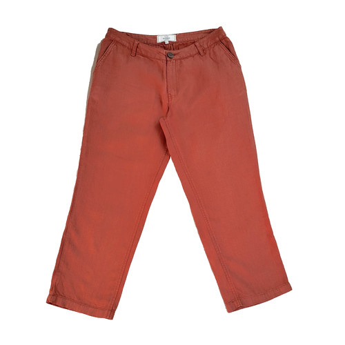 Fat face orange linen capri - linen,