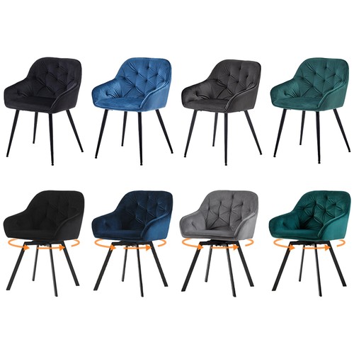 2pc dining chairs - dining, velvet
