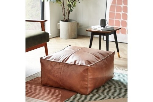 Moroccan leather pouf - moroccan,