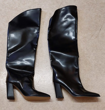 Women’s H&M size 8 Black Thigh High Boots synthetic uppers New