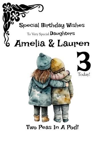 Twins birthday card - twins,