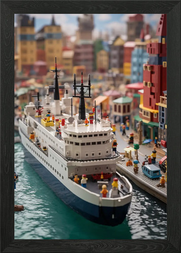 Lego city ship framed - city, wall