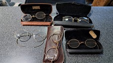Vintage Wire Rim eyeglasses five pairs Shuron some gold filled with cases