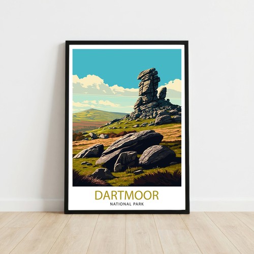 Dartmoor devon travel poster - dartmoor,