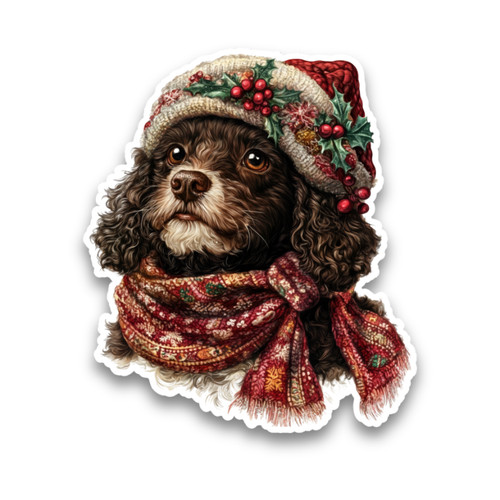 Barbet dog vintage - vintage, retro