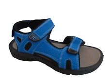 COTTON TRADERS BLUE FLAT RIP TAPE STRAP LADIES SANDALS UK 6 - EUR 39