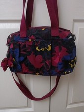 Kipling Medium Shoulder Bag In Burgundy Multiprint