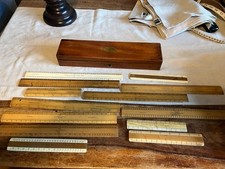 Antique Architect’s Rulers In Original Wood Box By Stanley & Watson And Sons