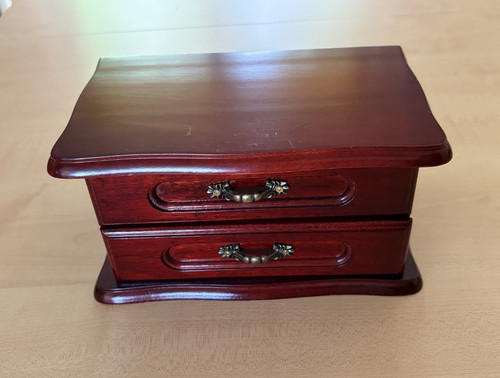 Wood jewellery box mirror - jewellery,