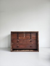 Wooden Engineers Tool Case Cabinet Chest Of Drawers Storage Jewellery
