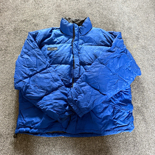 Blue columbia puffer jacket - blue,