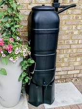 Strata Ward 100L Slimline Garden Water Butt Complete Kit In Black