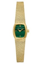 Bulova Women's Watch Quartz Goddess Of Time Gold/Green 97L184