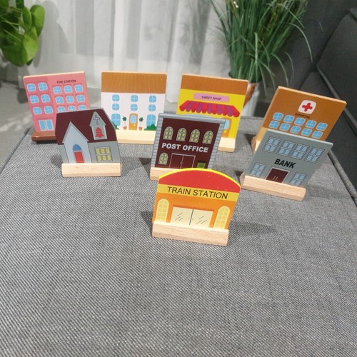Wooden train track buildings - track,