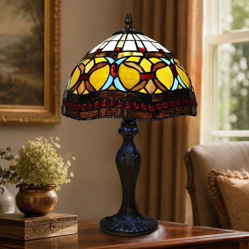 Tiffany style table lamp - table,