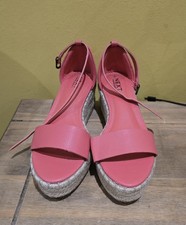 Next Coral Pink Wedge Sandals Size Uk4/eu37